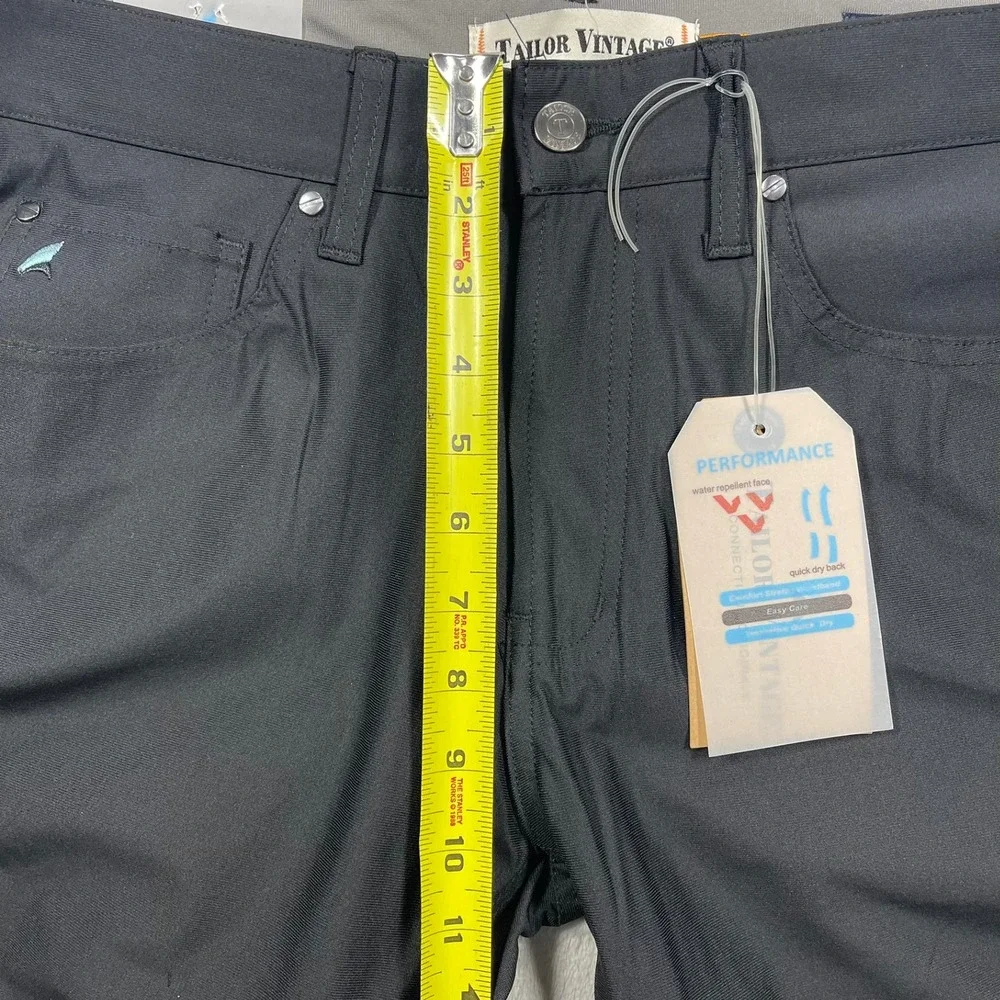 Tailor Vintage Performance Pants Mens 34x30(29 Black New Canaan Slim Fit Stretch